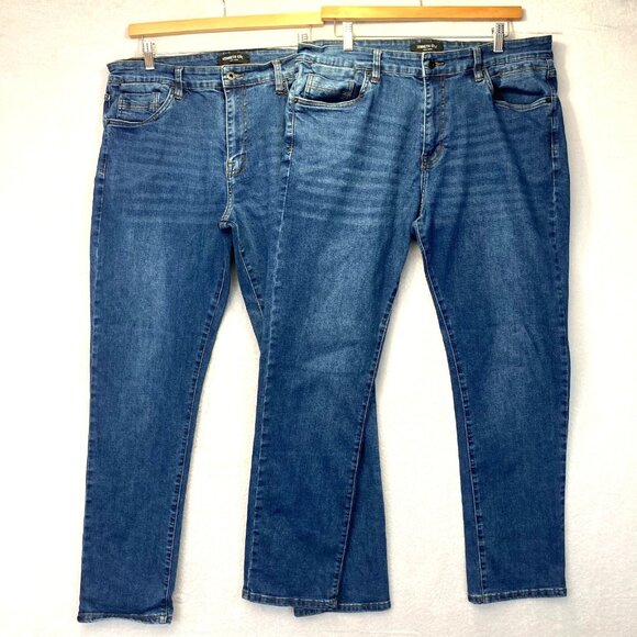 Lot of 2 Kenneth Cole New York Straight Fit Bootcut Jeans Mens 36x32 Blue Denim - Picture 1 of 16